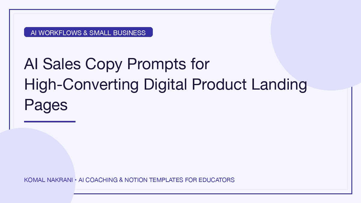 AI Sales Copy Prompts for High-Converting Digital Product Landing Pages