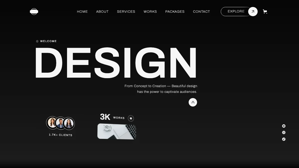 Screenshot of the 3D BENTO theme homepage