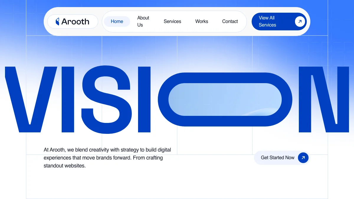 Screenshot of the Arooth theme homepage