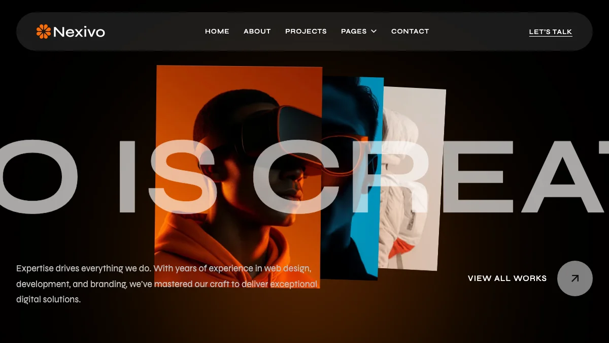 Screenshot of the Nexivo theme homepage