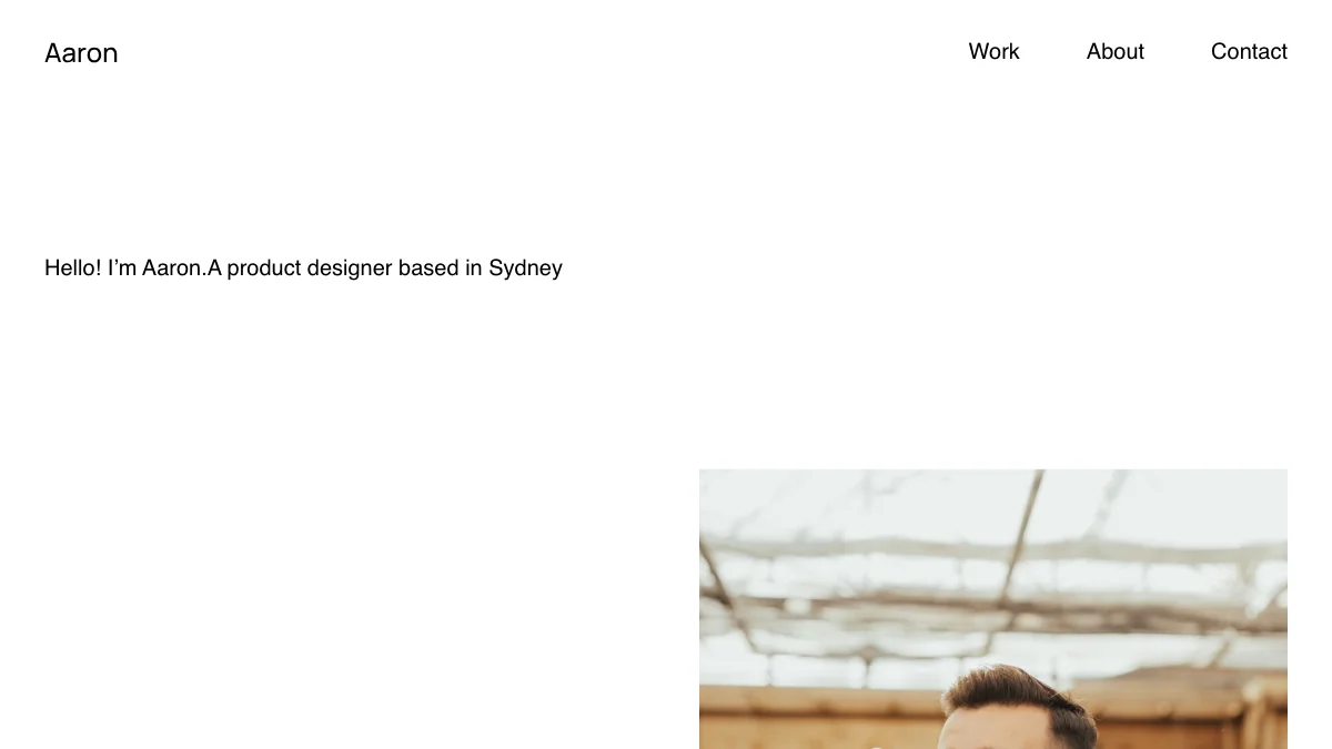 Screenshot of the Aaron Plus theme homepage