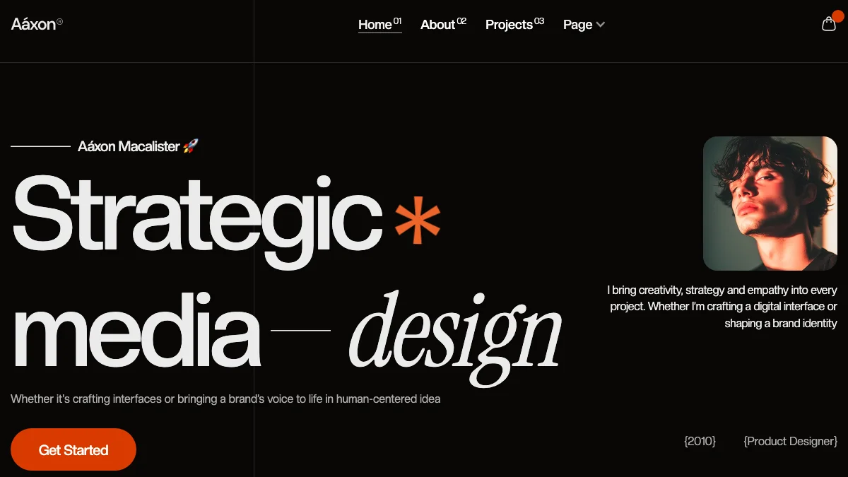 Screenshot of the Aaxon theme homepage
