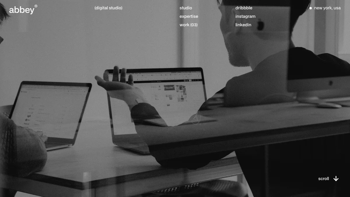 Screenshot of the Abbey theme homepage