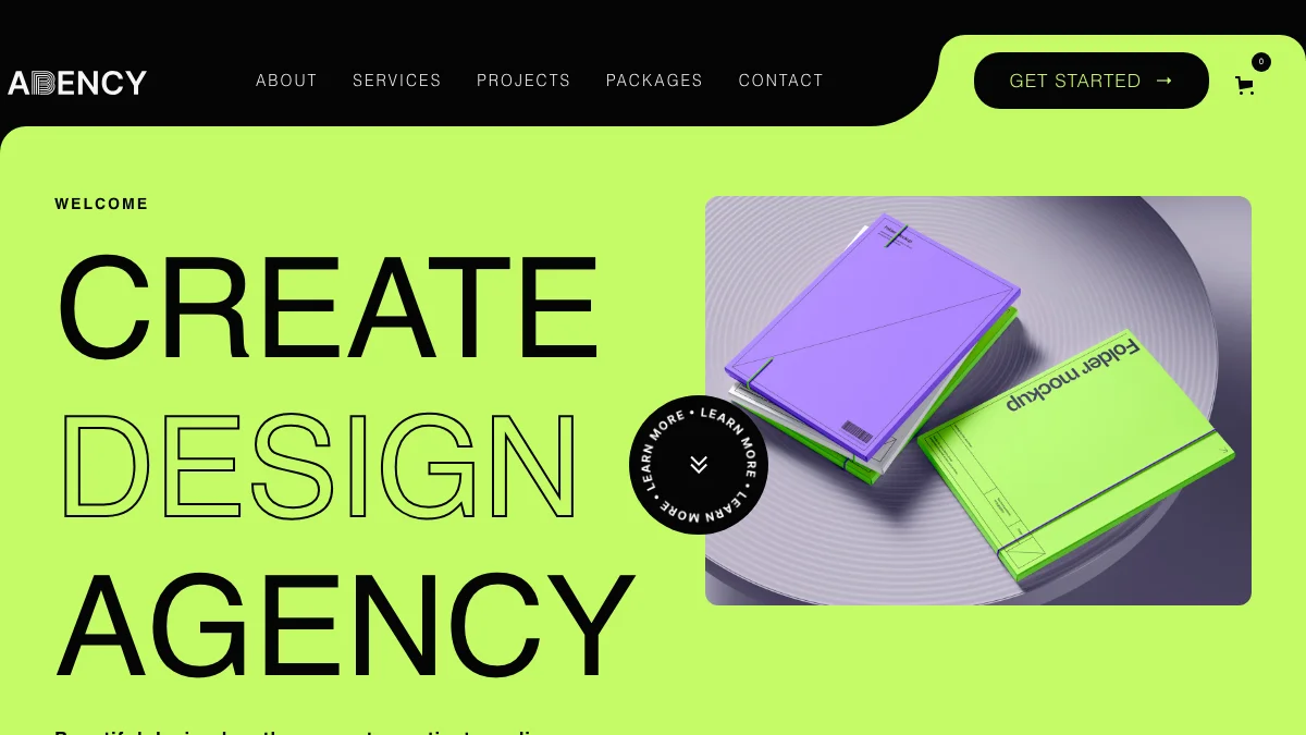 Screenshot of the Abency theme homepage