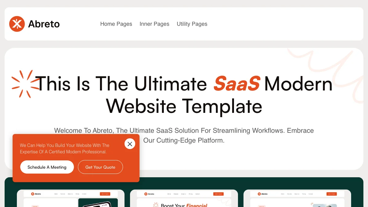 Screenshot of the Abreto theme homepage