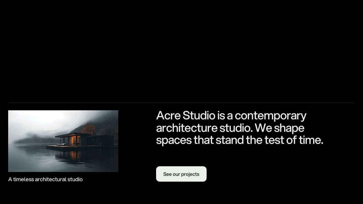 Screenshot of the Acre theme homepage