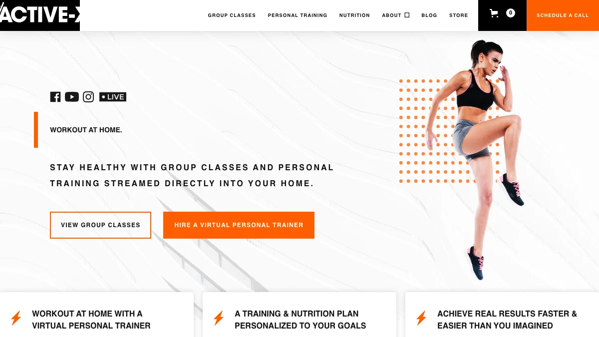 Screenshot of the Active-X theme homepage