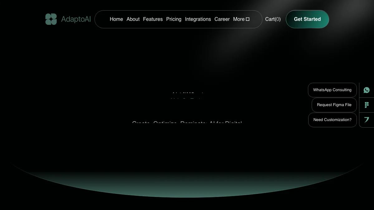 Screenshot of the AdaptoAI theme homepage