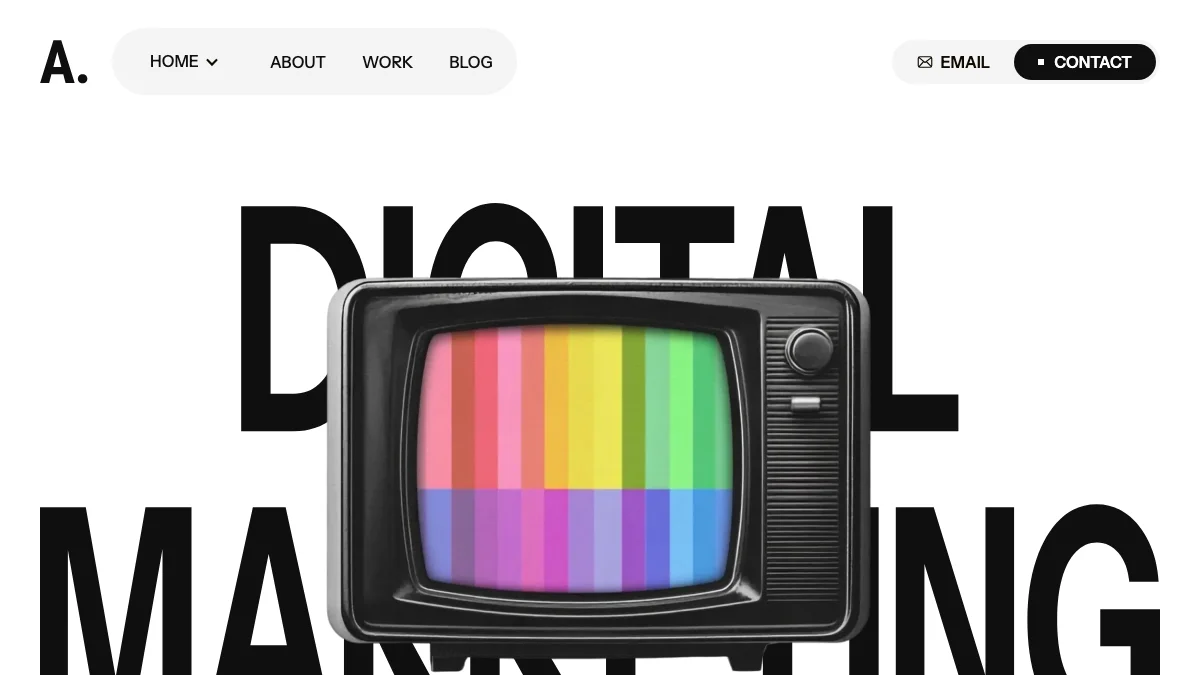 Screenshot of the Adigital theme homepage