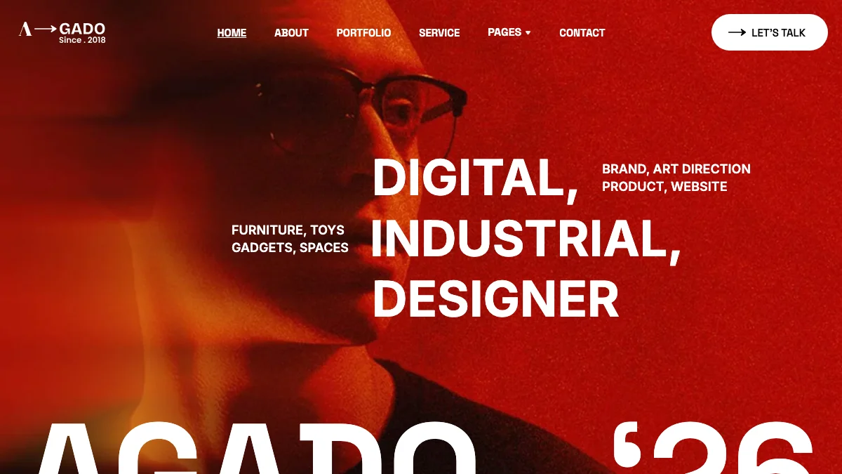 Screenshot of the Agado theme homepage