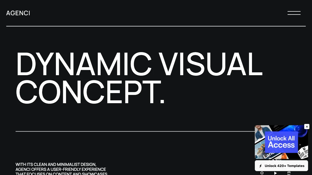 Screenshot of the Agenci theme homepage