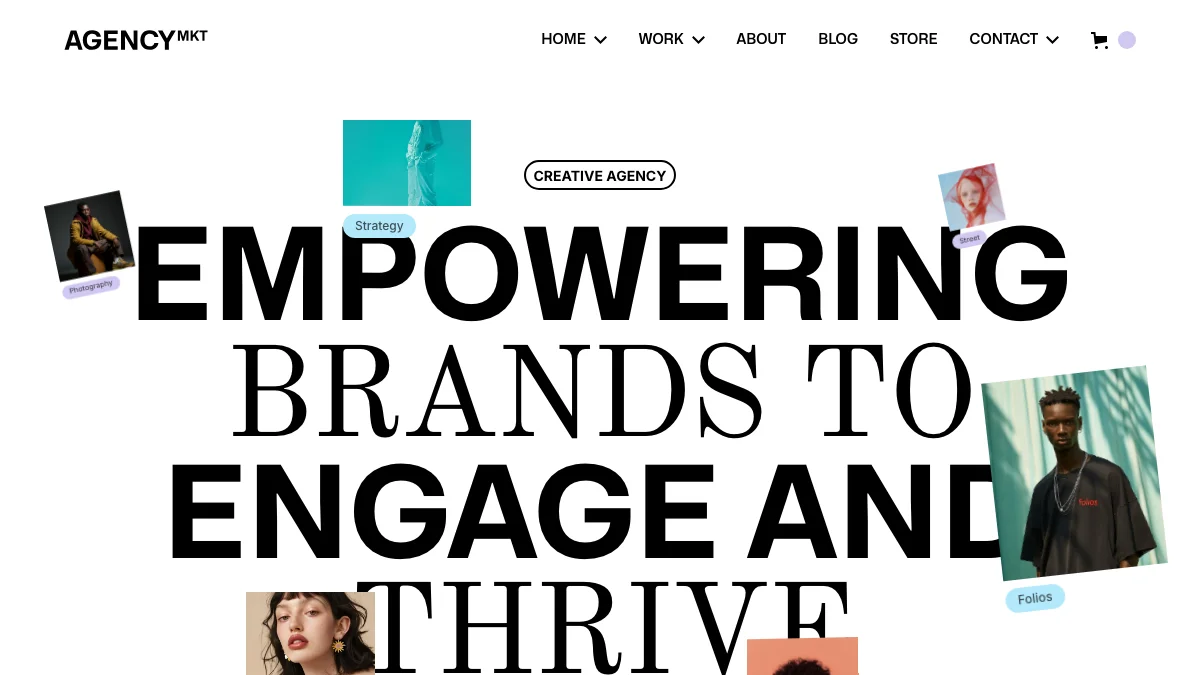 Screenshot of the AgencyMKT theme homepage