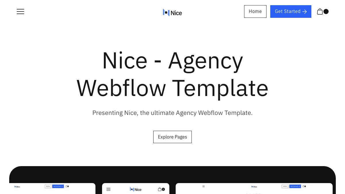 Screenshot of the AgencyNice theme homepage