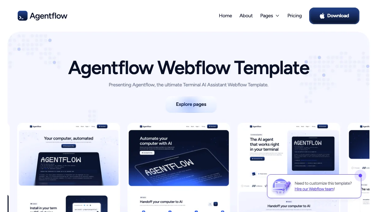 Screenshot of the Agentflow theme homepage