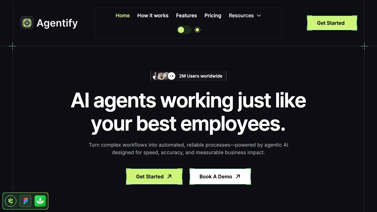 Screenshot of the Agentifye theme homepage