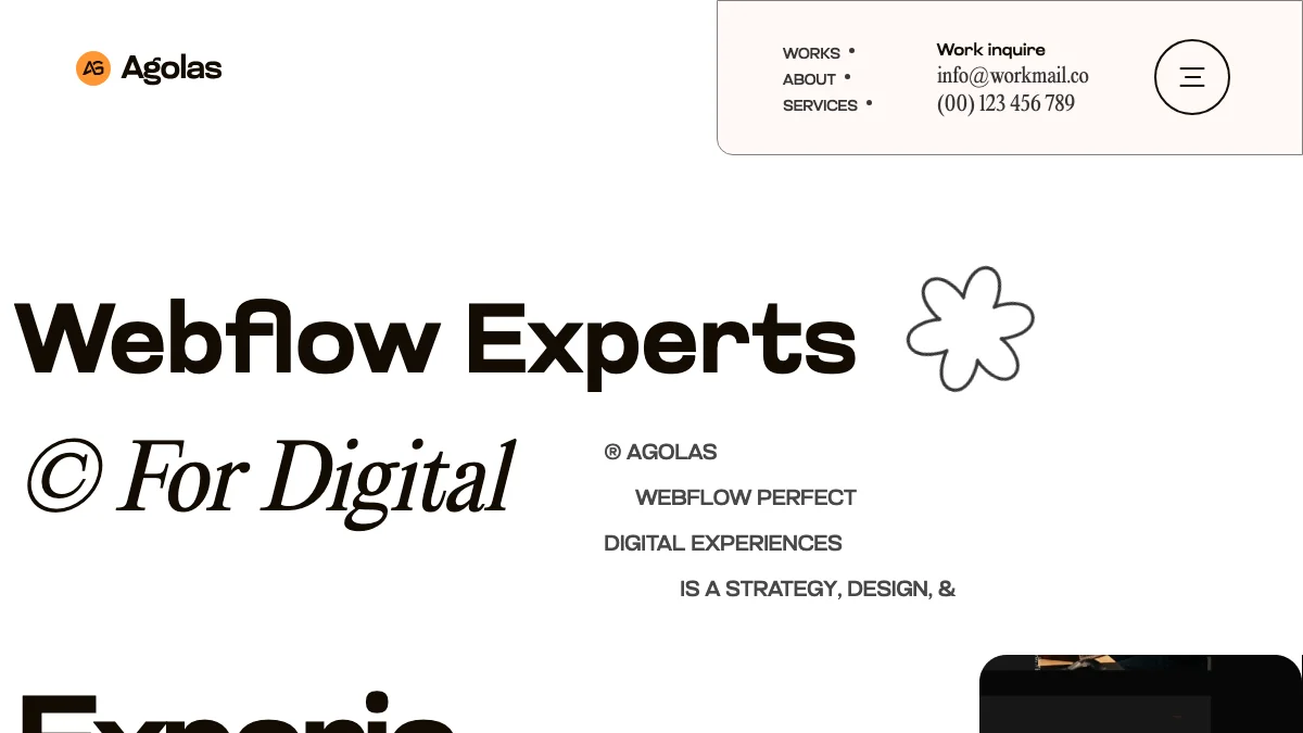 Screenshot of the Agolas theme homepage