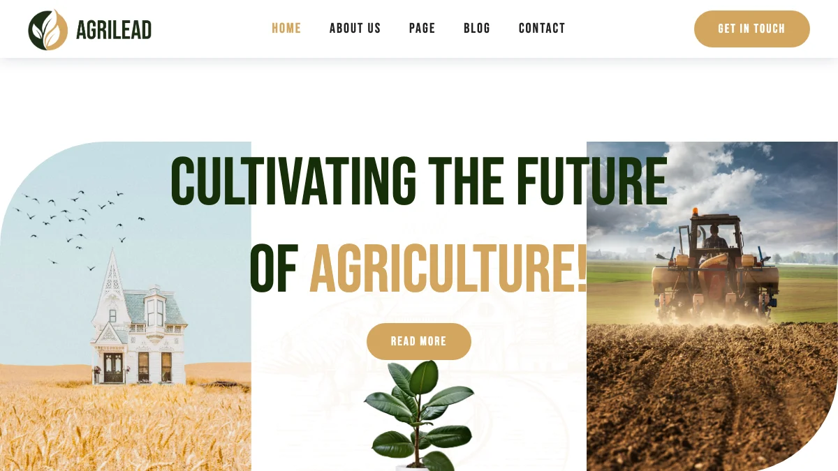 Screenshot of the Agrilead theme homepage