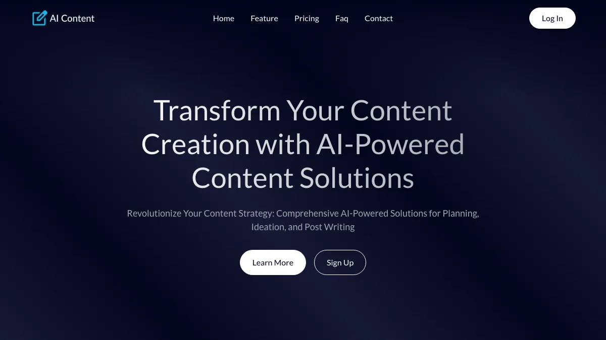 Screenshot of the Ai-Content theme homepage