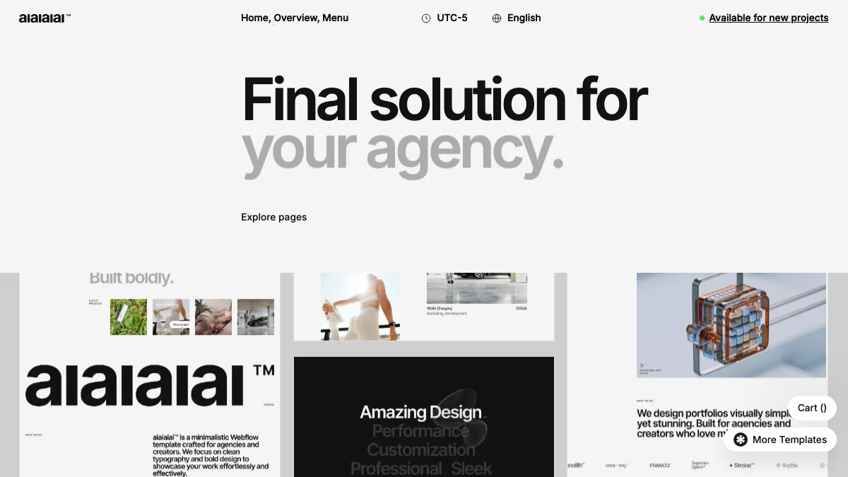 Screenshot of the aiaiaiai theme homepage