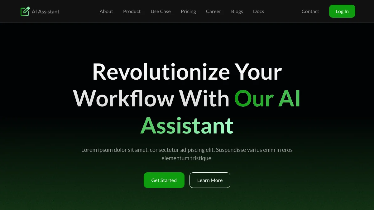Screenshot of the AI Assistant theme homepage