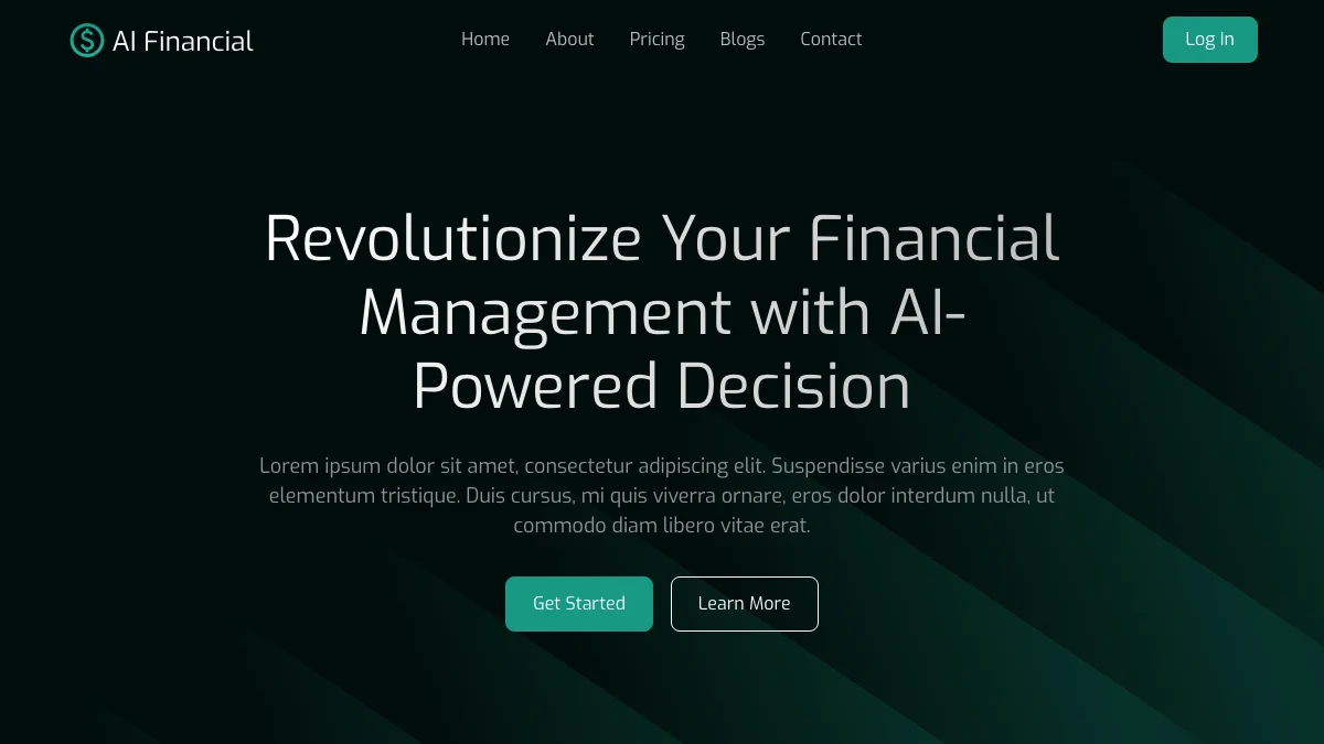 Screenshot of the Ai Financial theme homepage