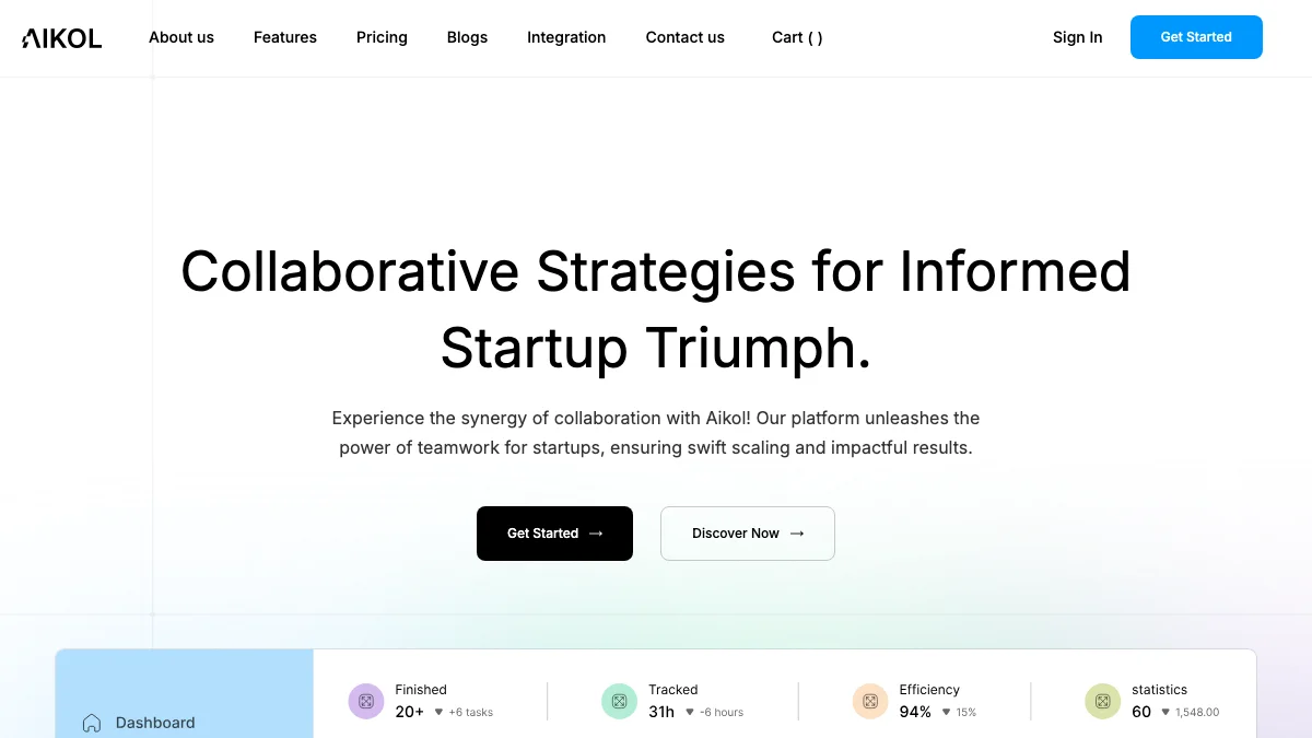 Screenshot of the Aikol theme homepage