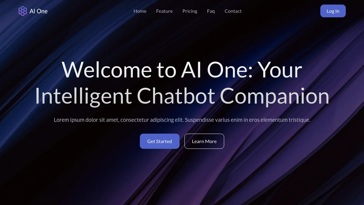 Screenshot of the Ai One theme homepage