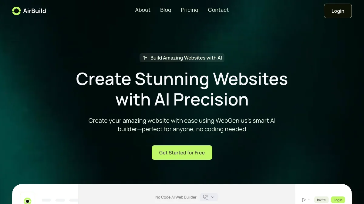 Screenshot of the AirBuild theme homepage