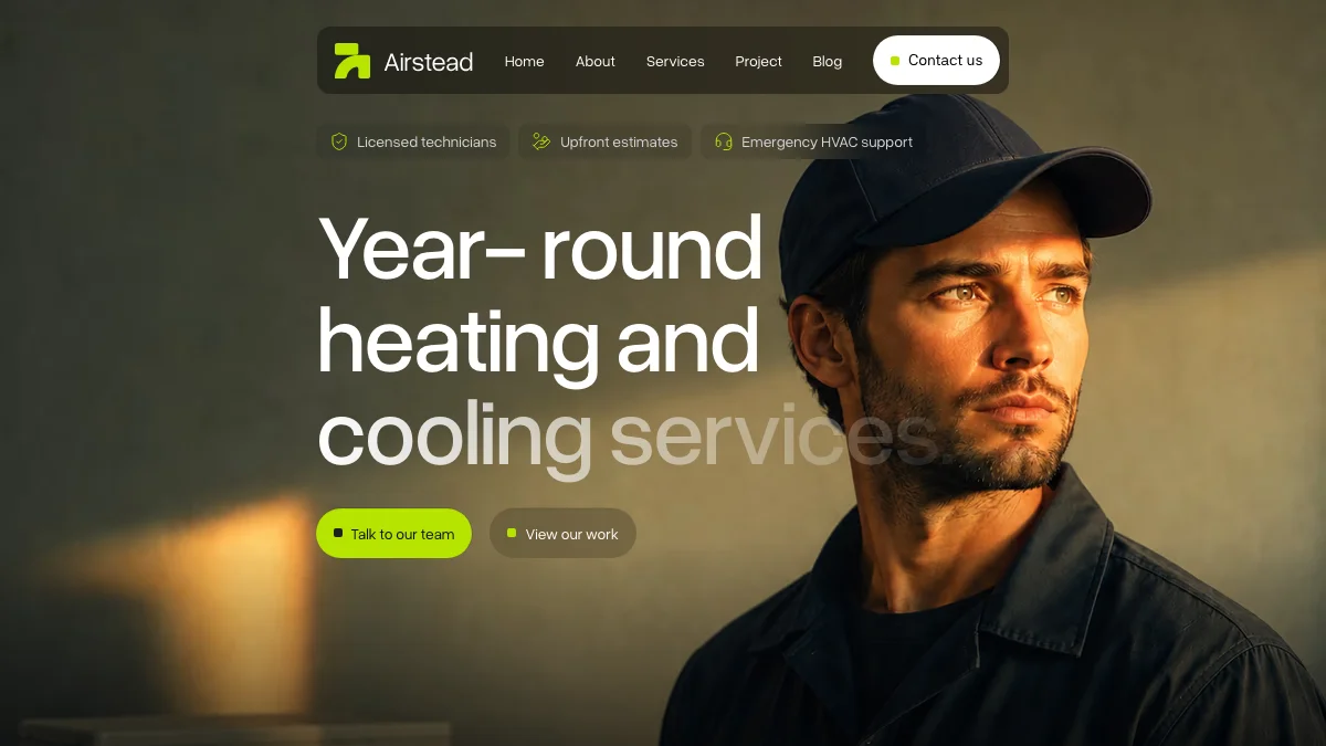 Screenshot of the Airstead theme homepage
