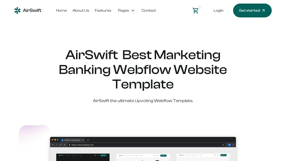 Screenshot of the AirSwift theme homepage