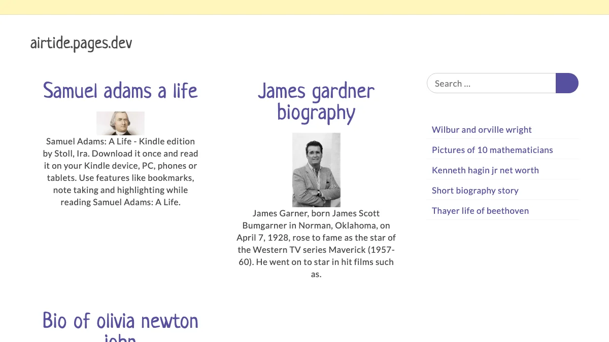 Screenshot of the AirTide theme homepage