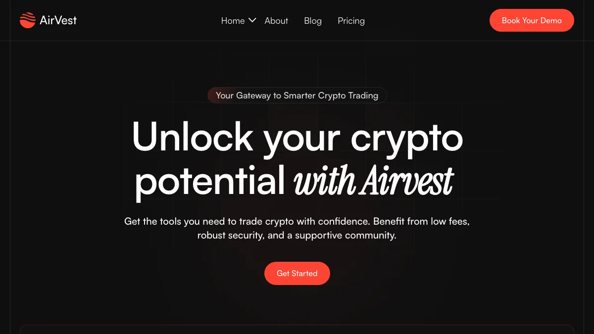 Screenshot of the AirVest theme homepage