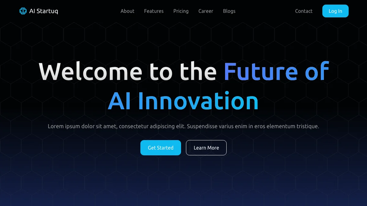Screenshot of the Ai Startuq theme homepage
