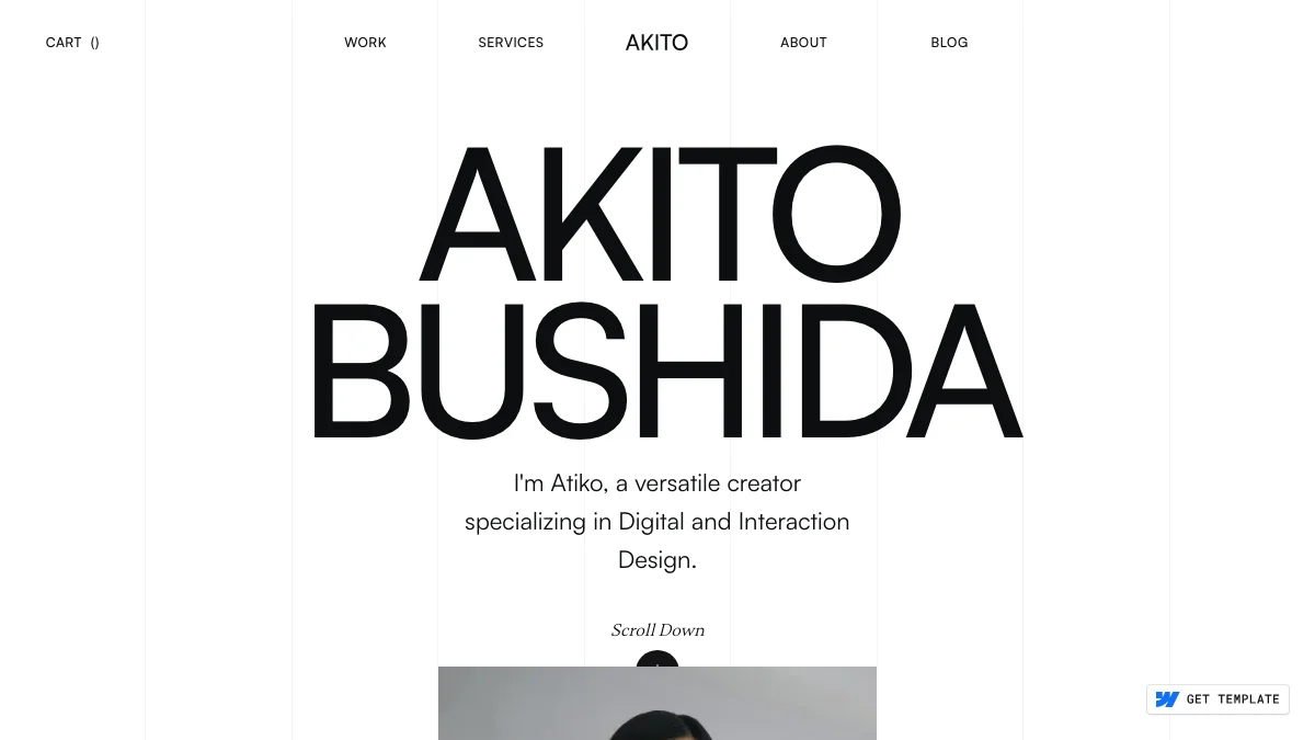 Screenshot of the Akito theme homepage