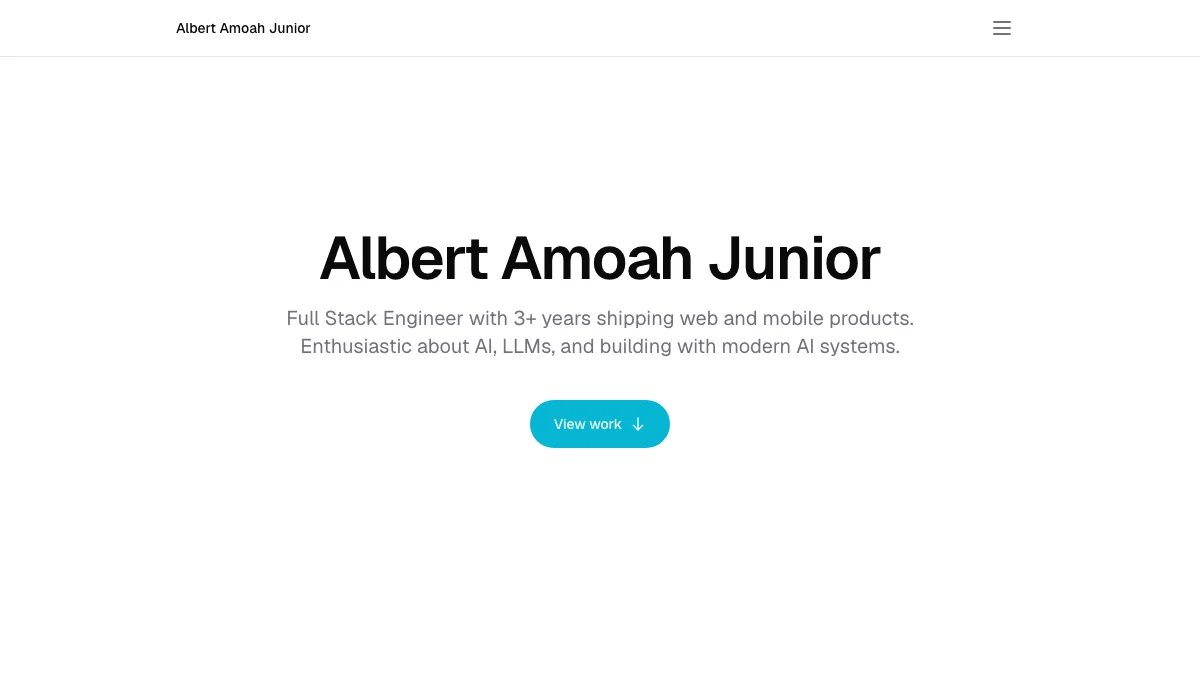 Screenshot of the Albert theme homepage