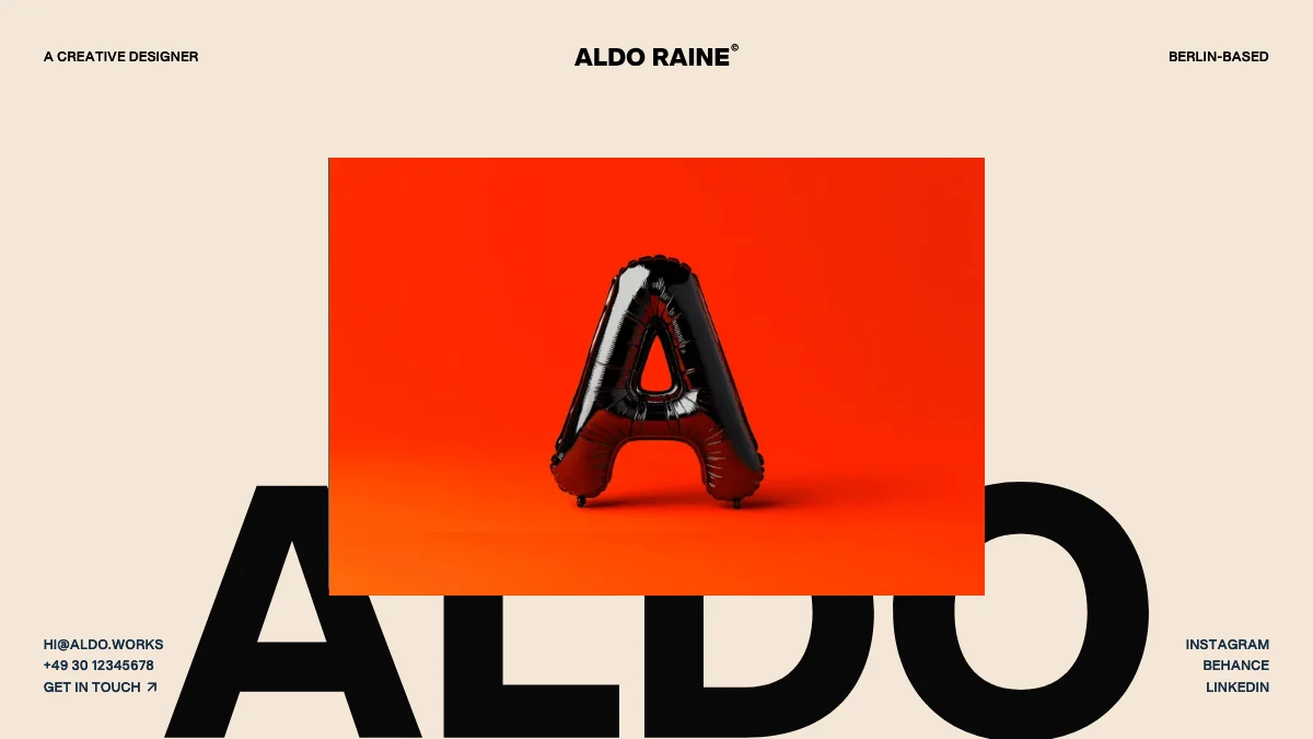 Screenshot of the Aldo theme homepage