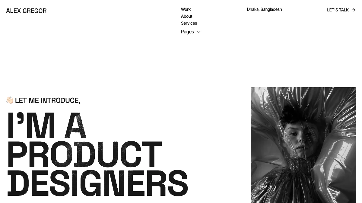 Screenshot of the Alex Gregor theme homepage