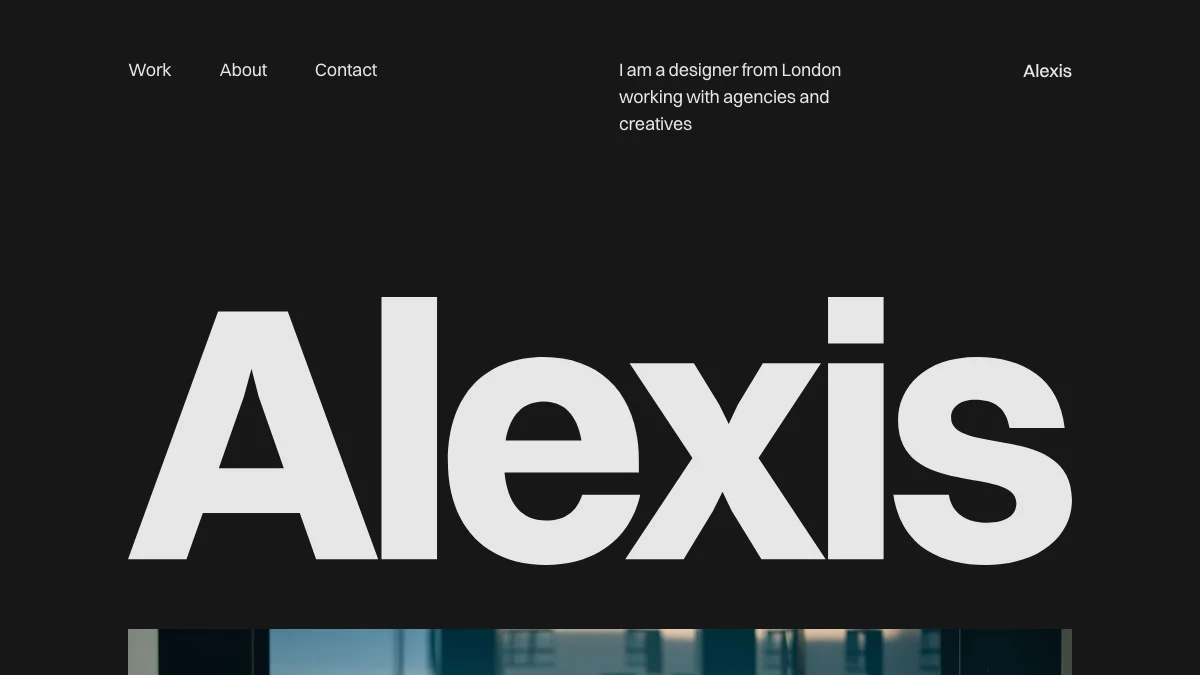 Screenshot of the Alexis theme homepage