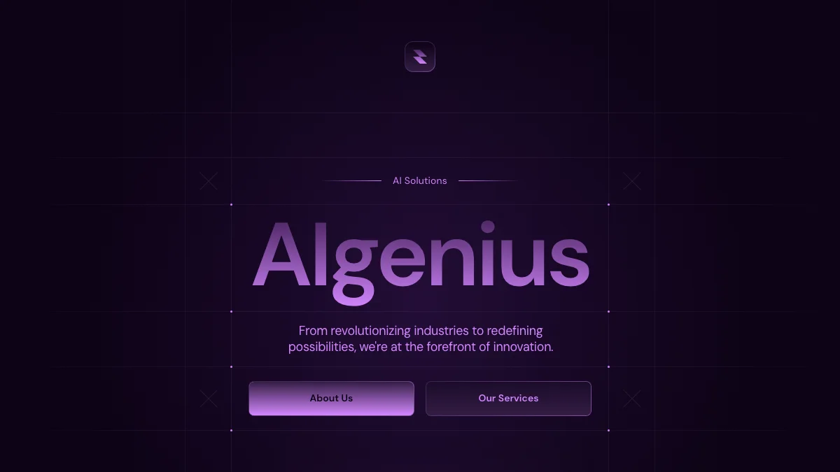 Screenshot of the Algenius theme homepage