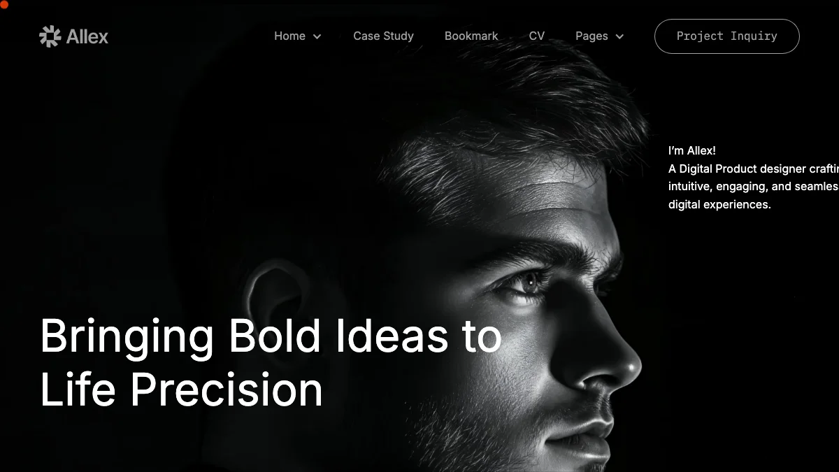 Screenshot of the Allex theme homepage