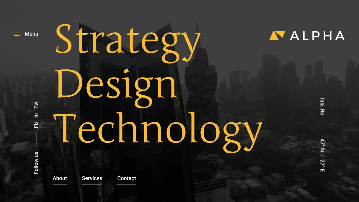 Screenshot of the Alpha theme homepage