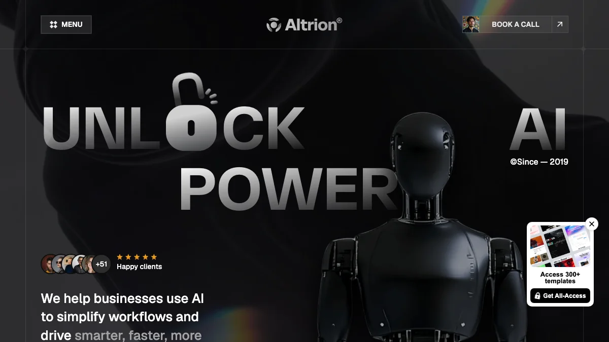 Screenshot of the Altrion theme homepage