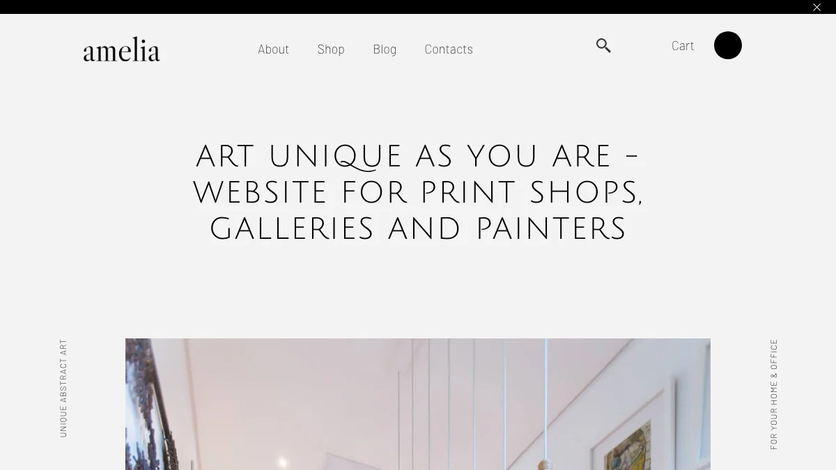Screenshot of the Amelia theme homepage