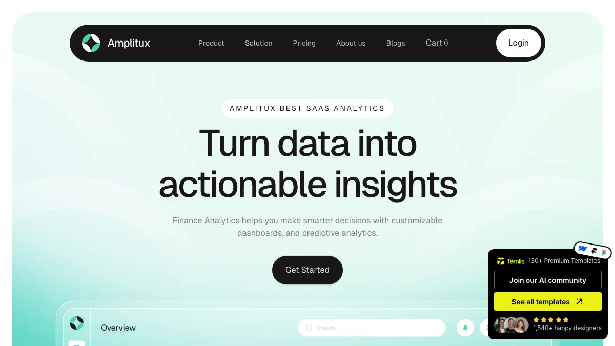 Screenshot of the Amplitux theme homepage