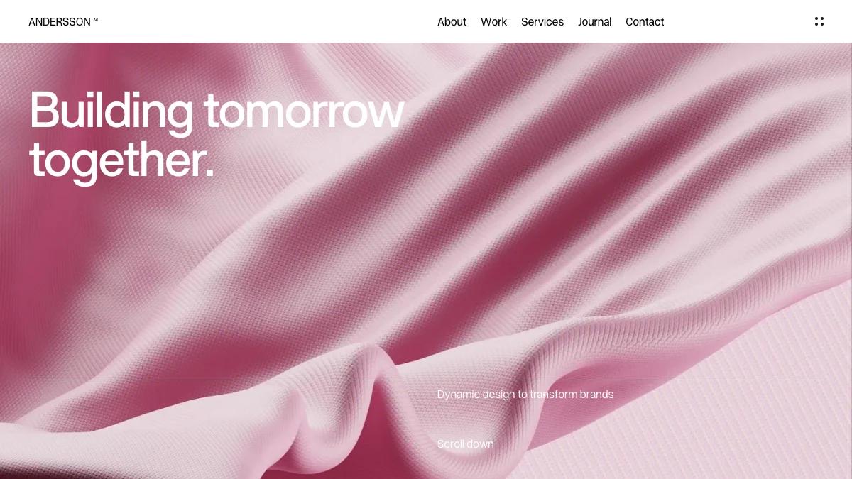 Screenshot of the Andersson theme homepage