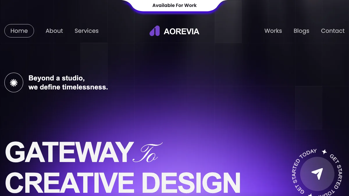 Screenshot of the Aorevia theme homepage