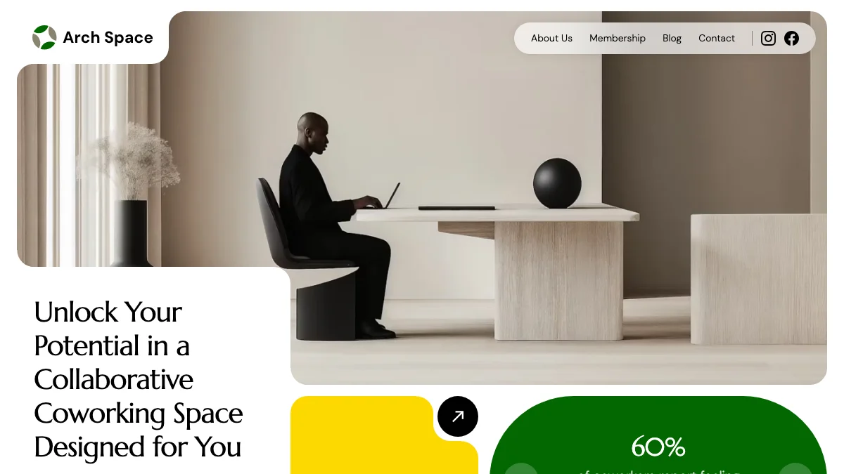 Screenshot of the Arch Space theme homepage