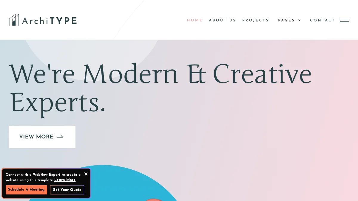 Screenshot of the ArchiType theme homepage