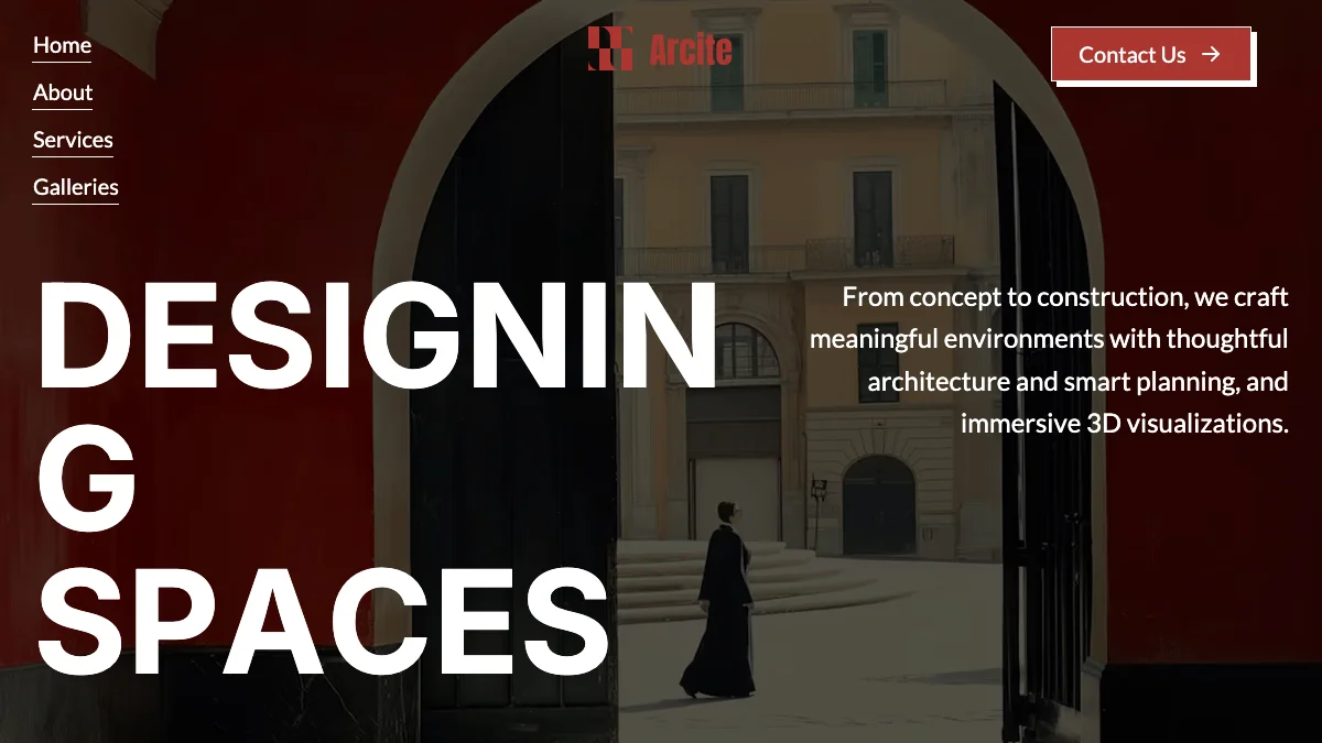 Screenshot of the Arcite theme homepage