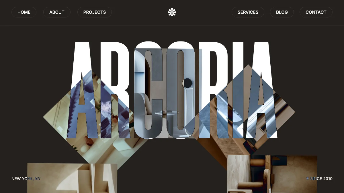 Screenshot of the Arcoria theme homepage
